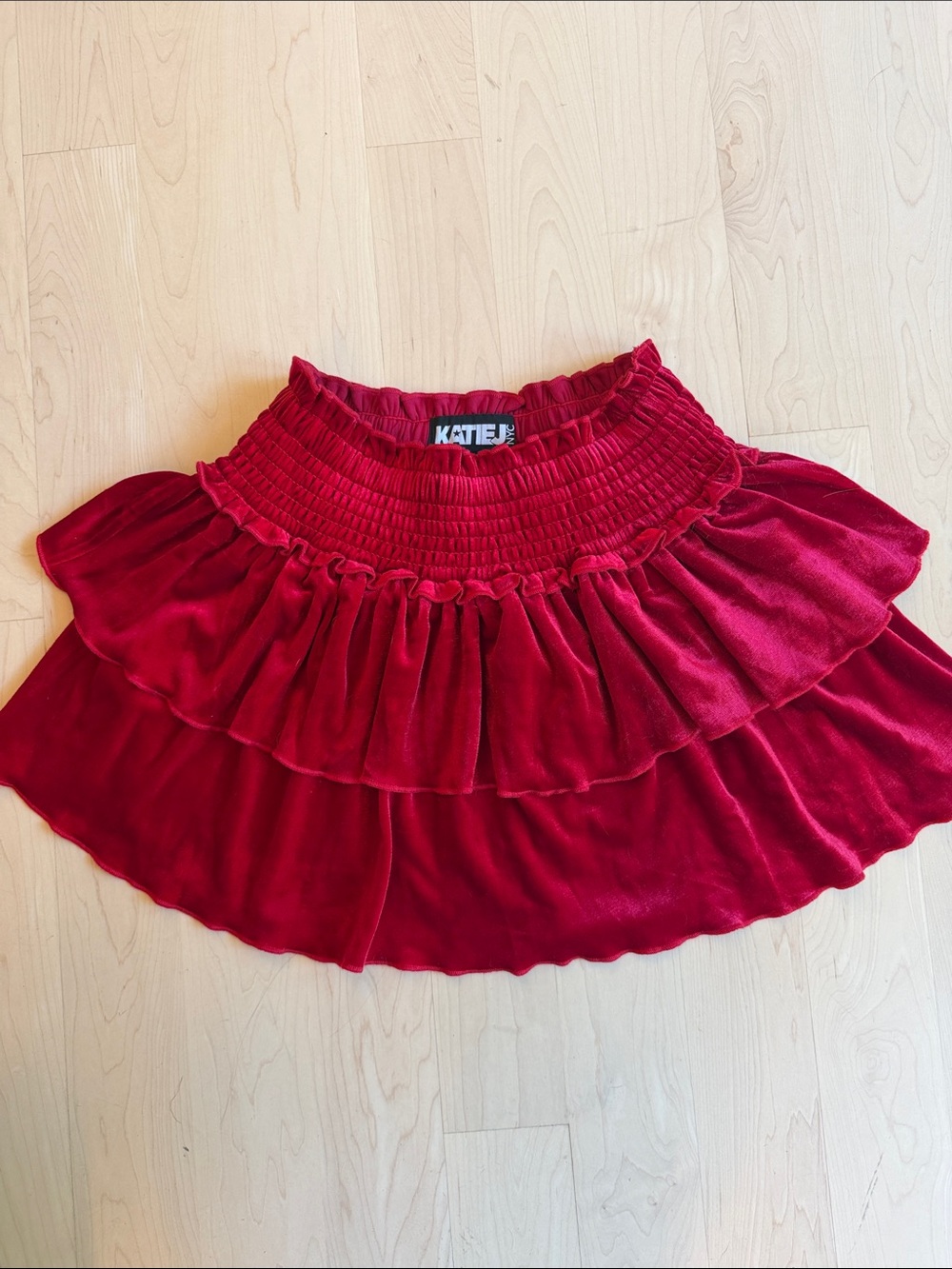 Katie J NYC Red Velvet Bianca Skirt